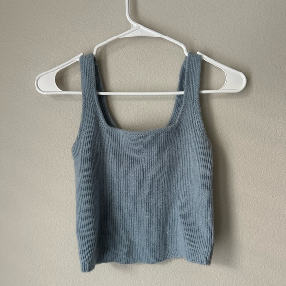 Reformation Blue Knit Tank Top size small - Picture 2 of 7